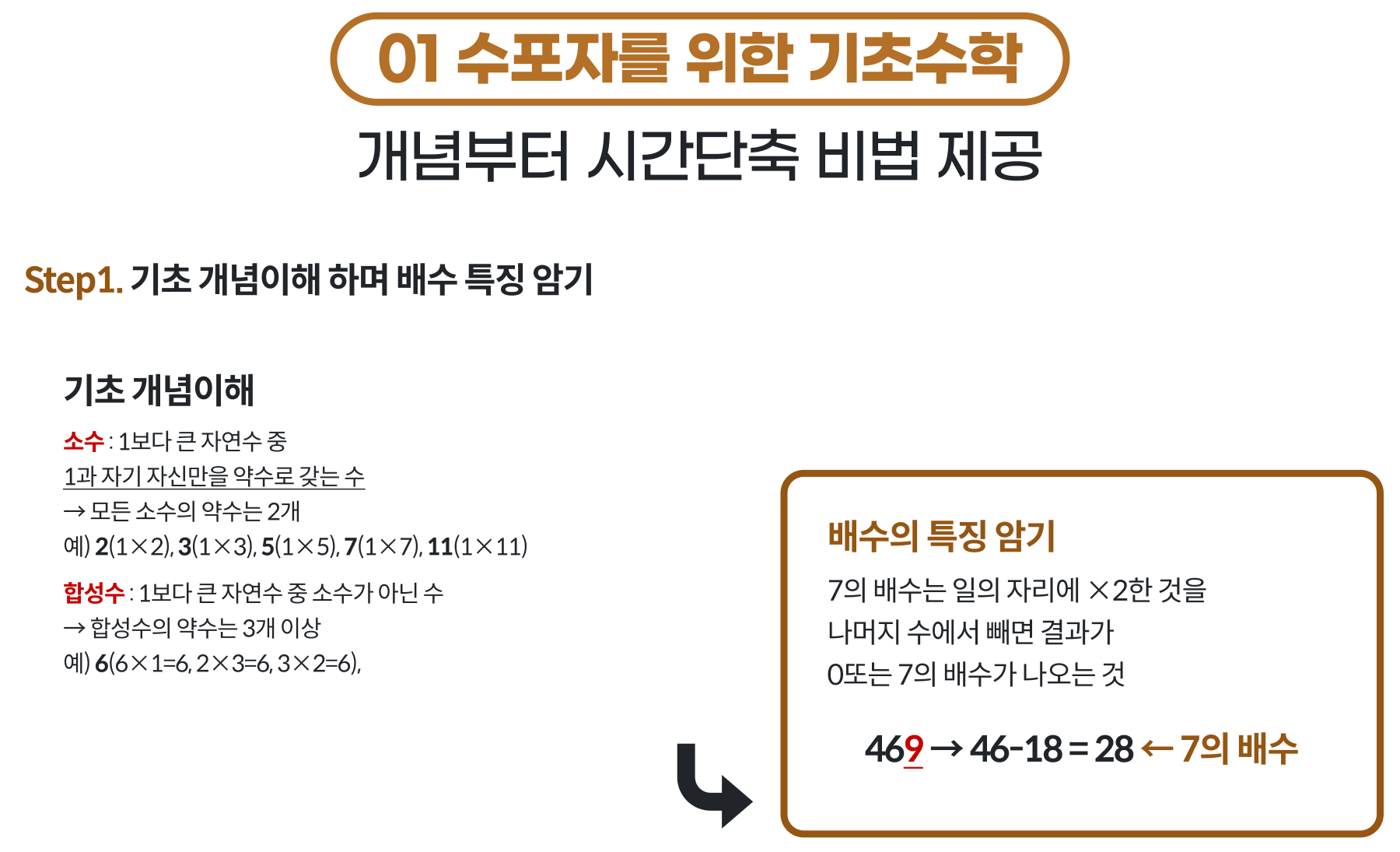 01 수포자를 위한 기초수학 개념부터 시간단축 비법 제공 1