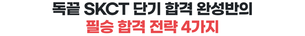 독끝 SKCT 단기 합격 완성반의 필승 합격 전략 4가지